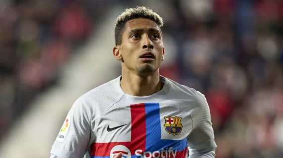 Raphinha, en su último partido con el Barça.