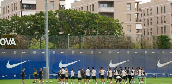 Imagen genérica de un entrenamiento en la Ciutat Esportiva Joan Gamper.