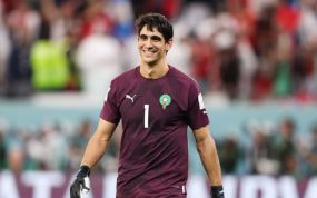 Bono en un partido con Marruecos en el Mundial.