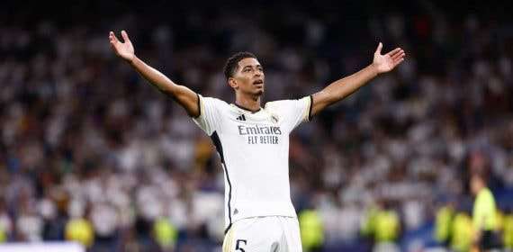 Bellingham, celebrando un gol con el Real Madrid.