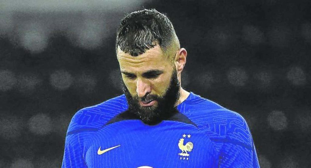 Karim Benzema, en un entrenamiento con Francia previo al Mundial.