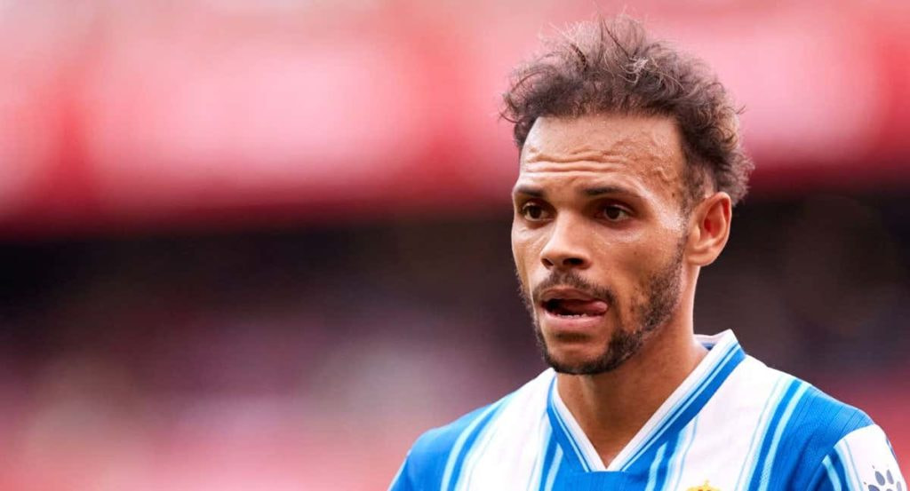 Braithwaite, en un partido con el Espanyol.