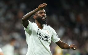 Rudiger, en un partido con el Real Madrid.