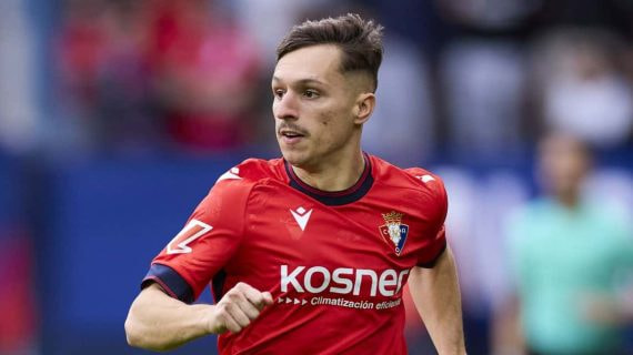 Bryan Zaragoza, en el partido de Osasuna de la pasada jornada.