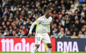 Camavinga, en un partido con el Real Madrid.