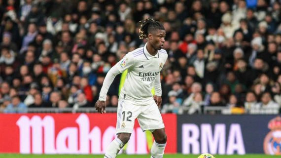 Camavinga, en un partido con el Real Madrid.