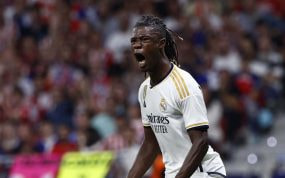 Eduardo Camavinga, durante un partido con el Real Madrid.