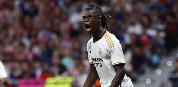 Eduardo Camavinga, durante un partido con el Real Madrid.