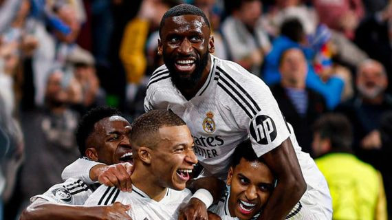 Los jugadores del Real Madrid, celebrando su triunfo ante el City.
