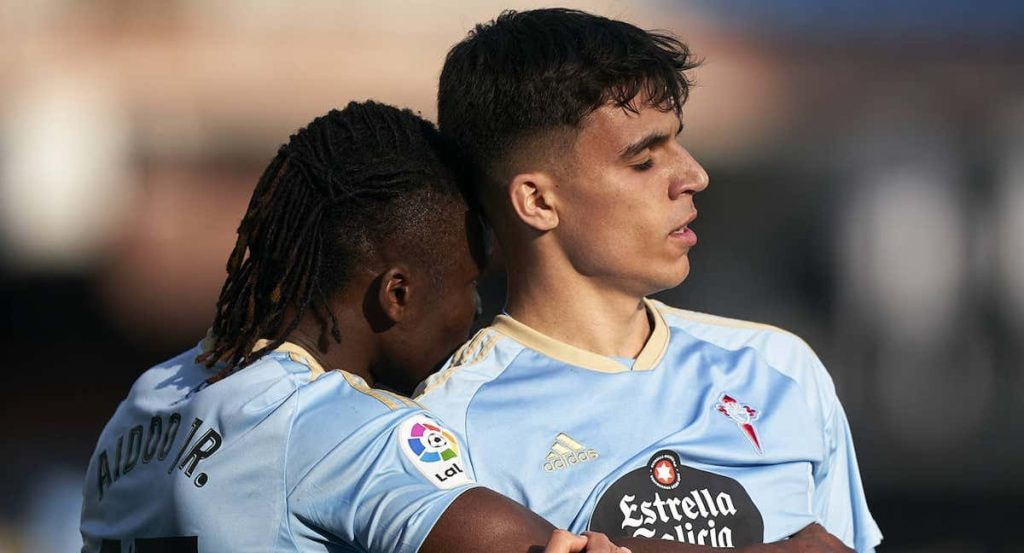 Joseph Aidoo y Gabri Veiga, durante un partido de esta temporada.