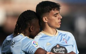 Joseph Aidoo y Gabri Veiga, durante un partido de esta temporada.