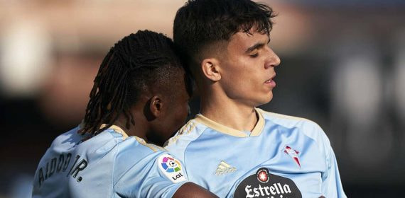 Joseph Aidoo y Gabri Veiga, durante un partido de esta temporada.