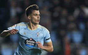 Gabri Veiga celebra un gol con el Celta.