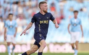 Carlos Vicente, en el partido que disputó ante el Celta en Balaídos esta temporada.