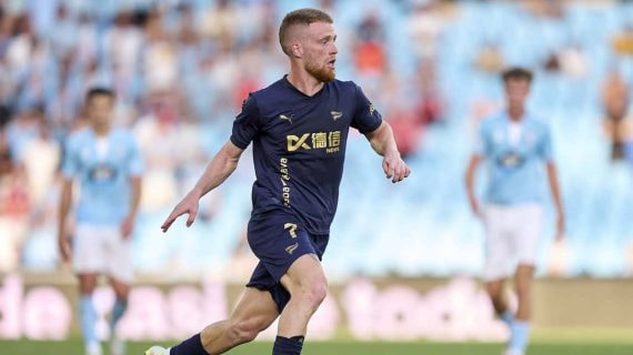 Carlos Vicente, en el partido que disputó ante el Celta en Balaídos esta temporada.