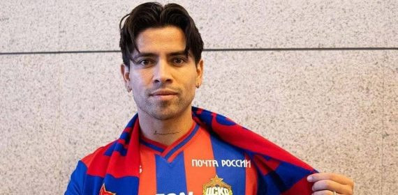 Víctor Dávila, en su presentación como jugador de CSKA de Moscú.