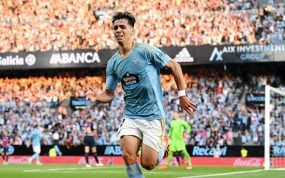 Gabri Veiga celebra un gol con la camiseta del Celta de Vigo