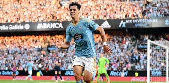 Gabri Veiga celebra un gol con la camiseta del Celta de Vigo