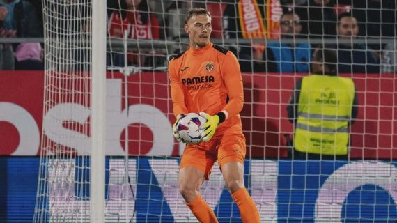 Jorgensen, durante un partido con el Villarreal.