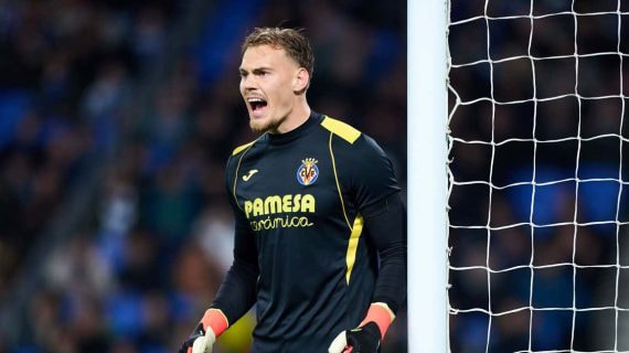 Jorgensen, en un partido con el Villarreal.