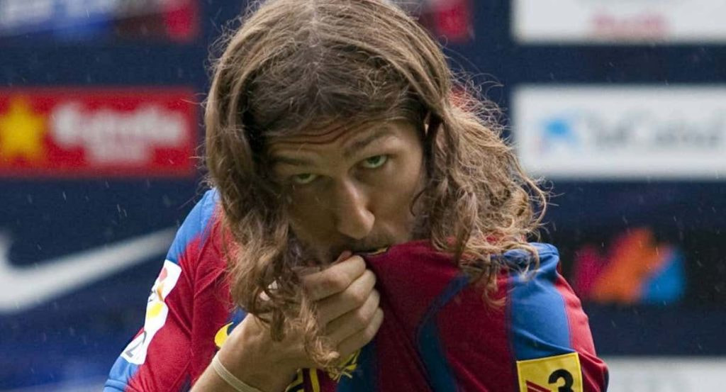 Dmytro Chygrynskiy, durante su presentación por el Barça, en 2009.