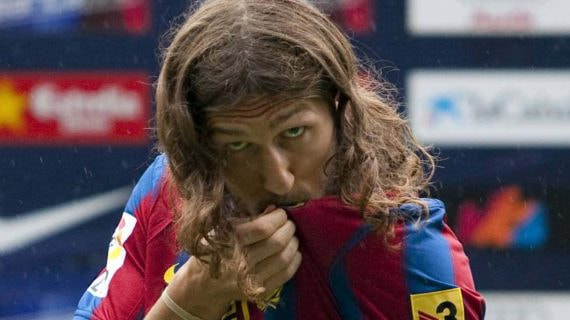 Dmytro Chygrynskiy, durante su presentación por el Barça, en 2009.