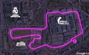 Mapa del trazado del circuito urbano junto a IFEMA Madrid y la Ciudad Deportiva del Real Madrid