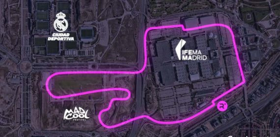 Mapa del trazado del circuito urbano junto a IFEMA Madrid y la Ciudad Deportiva del Real Madrid