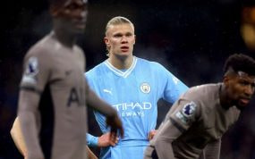 Erling Haaland, durante el Manchester City-Tottenham.