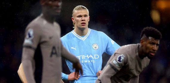 Erling Haaland, durante el Manchester City-Tottenham.