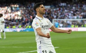 Asensio celebra el gol que hizo ante el Valladolid.
