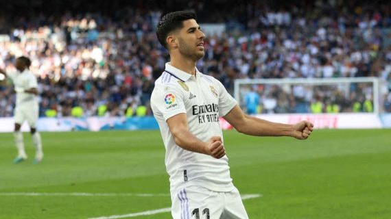 Asensio celebra el gol que hizo ante el Valladolid.