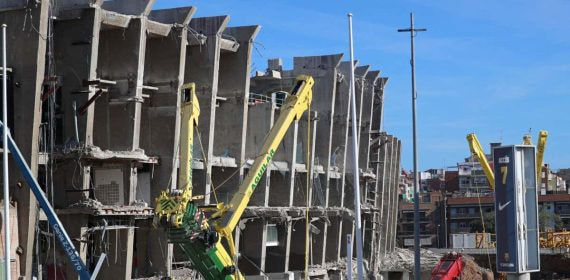 Una imagen de las obras del Camp Nou, que inician una nueva fase.