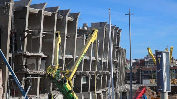 Una imagen de las obras del Camp Nou, que inician una nueva fase.