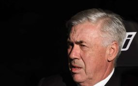 Ancelotti, en un partido con el Real Madrid.