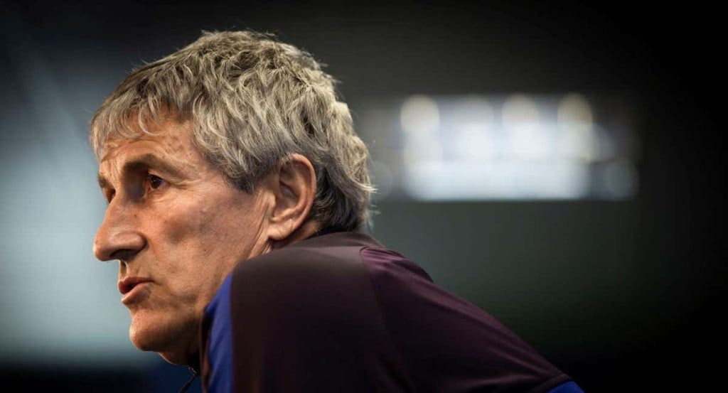 Quique Setién, durante uno de sus últimos partidos al frente del Villarreal.