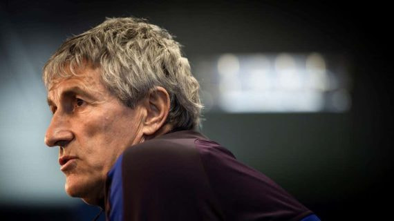 Quique Setién, durante uno de sus últimos partidos al frente del Villarreal.