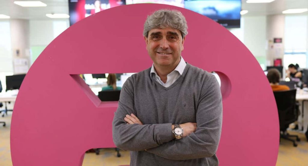 Txema Indias, en su visita a la redacción de Relevo la pasada temporada.