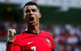 Cristiano Ronaldo, durante un partido con la selección portuguesa.