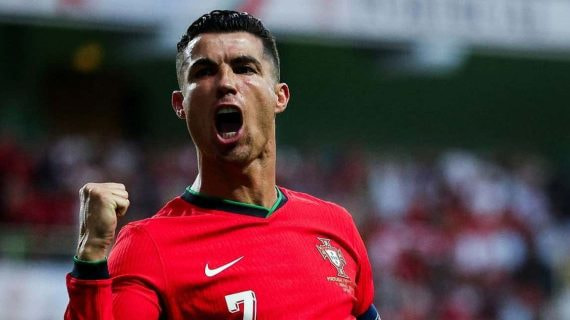 Cristiano Ronaldo, durante un partido con la selección portuguesa.
