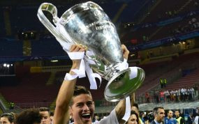 James Rodríguez con la Champions ganada en 2016.