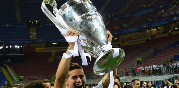James Rodríguez con la Champions ganada en 2016.