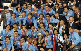Uruguay celebra la Copa América ganada en 2011.