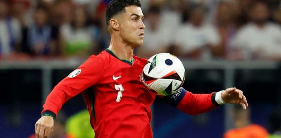 Cristiano Ronaldo durante un partido con Portugal.