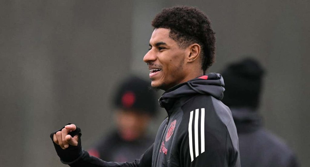 Marcus Rashford en un entrenamiento del United de esta semana.