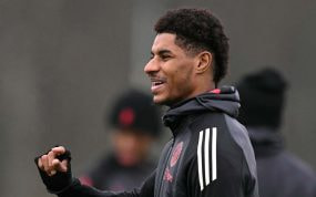 Marcus Rashford en un entrenamiento del United de esta semana.
