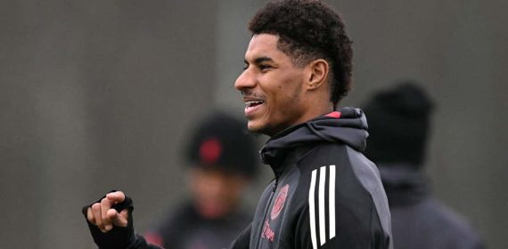 Marcus Rashford en un entrenamiento del United de esta semana.
