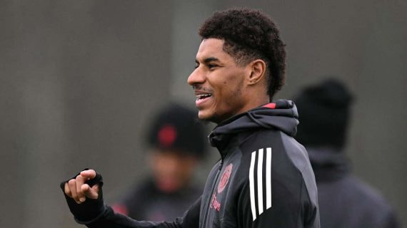 Marcus Rashford en un entrenamiento del United de esta semana.