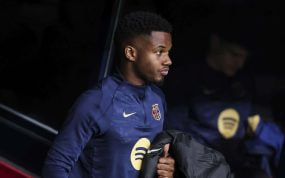 Ansu Fati durante el partido ante la Atalanta.