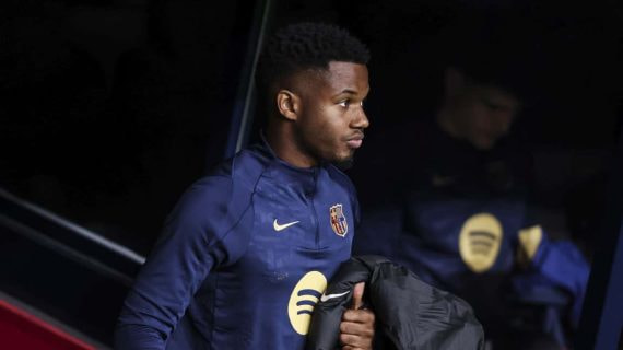 Ansu Fati durante el partido ante la Atalanta.